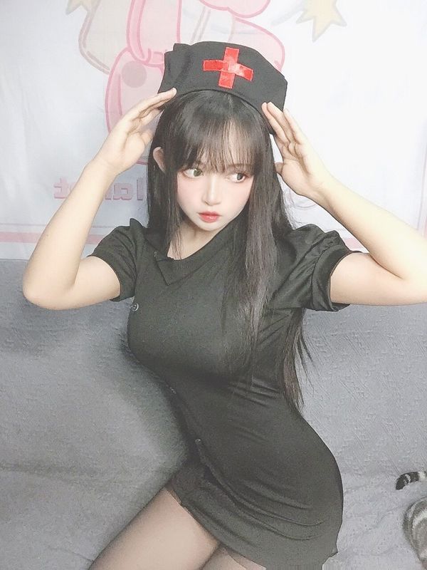 [COS Welfare] Big Eyed Cute Girl Black Cat OvO - Nurse Meow